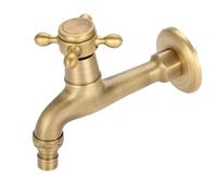 WJIAYAO Rubinetti da Bagno a Parete Rubinetto monocomando Vintage in Ottone Massiccio for Lavatrice, Montaggio a Parete(Long Type)