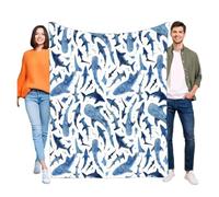 WJIAYAO Sand Free Blanket Coperta con squalo acquerello e balena, grande coperta morbida for la decorazione domestica casual estiva di picnic sulla spiaggia