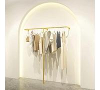 WJJAYY Appendiabiti industriale a tubo, resistente, montaggio a parete, in ferro nero, espositore per negozi al dettaglio nell'armadio (47,2, oro)