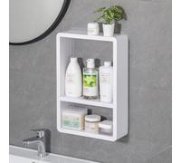 WJKBZQ Armadietto da Bagno in Plastica Rinforzata Portaspezie da Cucina a Parete Organizer per Cosmetici Senza Fori(A)