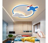 WJLL Lampada da soffitto LED Luce per camera dei bambini Dimmerabile con Telecomando Lampadario Nuvole Aereo Design Plafoniera per Bambini Ragazzi Ragazze Camera da letto Soggiorno Illuminazione 50cm