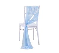WJLYDM 10/50PCS Like Chiffon Chair Sashes Wedding Decoration 17x250cm Aisle Decorations Party Banquet Event Baby Shower per Feste, Hotel, Matrimoni, Ricevimenti(Light Sky,50pcs)