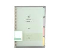 WJLYDM 3 pezzi A4 quaderno a fogli mobili staccabile raccoglitore a spirale carta pagina interna diario piano ad anelli ufficio scuola forniture(Green-A4)