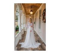 WJLYDM Abito da maternità morbido primaverile donna in pizzo con maniche lunghe, tinta unita, speciale for incinta(White,L)