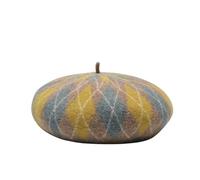 WJLYDM Berretto di lana a blocchi colore, cappello da pittore scozzese casual alla moda for donna, berretto invernale caldo e spesso in maglia, unisex morbido(Color4)