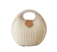 WJLYDM Borsa a tracolla di marca lussuosa, borsa a tracolla estiva, borsa a mano in paglia, grandi borse da donna(White)