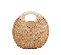 WJLYDM Borsa a tracolla di marca lussuosa, borsa a tracolla estiva, borsa a mano in paglia, grandi borse da donna(Khaki)