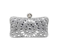 WJLYDM Borsa da sera con strass for pochette color caramello Borse catena a tracolla diamanti for feste(YM3218silver)