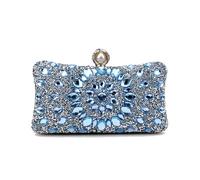 WJLYDM Borsa da sera con strass for pochette color caramello Borse catena a tracolla diamanti for feste(YM3218light blue)
