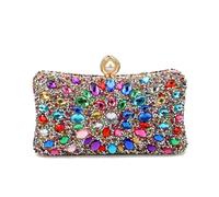 WJLYDM Borsa da sera con strass for pochette color caramello Borse catena a tracolla diamanti for feste(YM3218goldcolor)