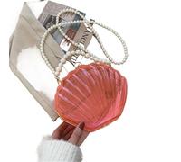 WJLYDM Borsa trasparente a forma di conchiglia, borsa a tracolla con catena, originale da donna(Pink)