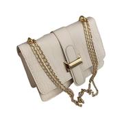 WJLYDM Borse a tracolla a spalla singola da donna con motivo pietra Borse a tracolla con catene in pelle Borsa a tracolla piccola borsa quadrata(White)