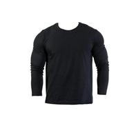 WJLYDM Camicie da Uomo Casual Girocollo Manica Lunga Cotone Canotte antiumidità Bianche Nere Larghe per Ciclismo Fitness Allenamento Sportiva(Black,M(47.5-55kg))
