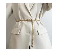 WJLYDM Cintura a catena da donna, alla moda, con cintura in metallo stretta, rifiniture for gonna e camicetta, sottile in vita, oro argento(Yellow)