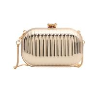 WJLYDM Mini borse da donna in metallo, carine, sera, for feste, con catena, rigide, piccole, a tracolla(Gold,Diamond)