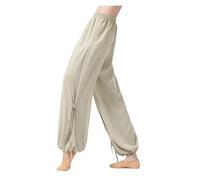 WJLYDM Pantaloni da danza moderna donna, pantaloni lunghi con elastico in vita, costumi classici for la pratica dello yoga, abbigliamento casual quotidiano(Black,L)