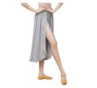 WJLYDM Pantaloni da danza moderna in chiffon a gamba larga, classici, balletto, pantaloni con spacchi laterali, eleganti, abbigliamento for la pratica(Grey,S)