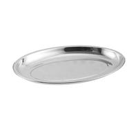WJLYDM Piatto principale approfondito e ispessito, piatto for pesce al vapore, ovale for frutti di mare, spiedini alla griglia, for barbecue in acciaio inossidabile(35cm)
