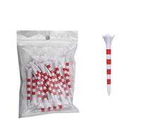 WJLYDM T-Shirt da Golf 20 Pezzi, 70 mm/83,0 mm, a Righe Colorate, Set di Accessori in plastica Durevole a Quattro forchette for Uomo e Donna(Red 70mm20pcs)