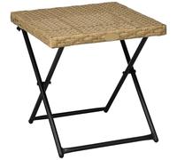 WJLYDM Tavolino da caffè pieghevole quadrato in rattan, tavolino laterale in vimini intrecciato for esterni Per Campeggio, Ricevimento, Banchetto