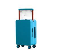 WJLYDM Valigie da viaggio con barra di traino larghezza Borsa imbarco luce universale for uomo e donna Bagagli bell'aspetto(Lake Blue,24-inch (shipping bo)