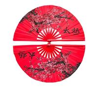 WJLYDM Ventaglio Pieghevole Kung Fu Tai Chi Ventaglio in Nylon e Stoffa for Decorazioni di Danza for spettacoli Arti Marziali Prugna in Fiore(1 Right 1 Left Fan)