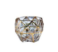 WJLYDM Whiskey Glass Tumblers Set Gold Line Wine Whisky Glasses Golden Painted Crystal Barware Multi-function Beer Cocktail Per La Casa, Ristorante Feste E Ricevimenti