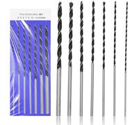 WJMY Set di 7 punte per legno lunghe professionali, diametro 4 mm, 5 mm, 6 mm, 7 mm, 8 mm, 10 mm, 12 mm x 300 mm, punte a spirale, punte per travi, per legno duro, compensato, legno tenero