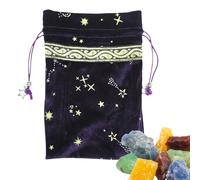WJnflQN Borsa Tarocchi Viola | Constellation Tarot Cards Borsa in tessuto Borsa per gioielli | 13x18 cm Romanzo Carta dei Tarocchi e Sacchetto di Immagazzinaggio, Sacchetto Dei Monili, Gioco Da Tavolo