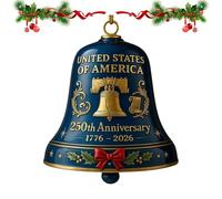WJnflQN Campane Decorative,Campana Patriottica del 250° Anniversario degli Stati | Carillon Commemorativi con Disegno Scolpito Vintage per Albero di Natale Recinzione Porta d'Ingresso Parco