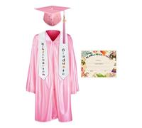 WJnflQN Cappello E Toga Per Laurea Bambini, Abbigliamento Per La Festa Di Fine Asilo Con Scritta Complimenti, Abito Accademico Junior Con, Costume Auguri Per Neodiplomati 2025