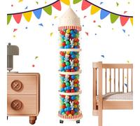 WJnflQN Contenitore per Giocattoli - Porta Bambole Verticale Trasparente - Tubo Giocattolo Decorativo A Castello Antipolvere Per Aula Soggiorno Camera Dei Bambini Stanza Dei Giochi Dormitorio Garage