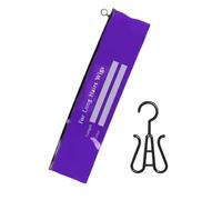 WJnflQN Espansione per capelli, contenitore per parrucche, supporto per extension per capelli, leggero, con chiusura lampo, per stile da viaggio, per polvere in PVC viola medio + gancio
