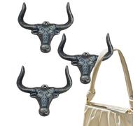 WJnflQN Ganci decorativi appendiabiti | Ganci in ghisa anticottica,Set di 3 ganci a testa di per parete cameretta dei bambini dietro porta cucina camera da