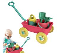 WJnflQN Kit di costruzione del castello di sabbia, set di spiaggia e pala | 8 giocattoli di sabbia per bambini di colore brillante con carrello,esterno interattivo per spiaggia di mare al di fuori del