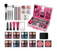 WJnflQN Kit per il trucco completo del viso, set per il trucco per principianti,Beauty Train Case con set di cosmetici per principianti | Il set di trucco per ragazze include pennelli, rossetti, di