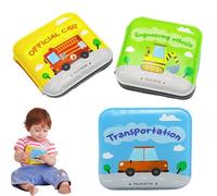 WJnflQN Libri da bagno per bambini galleggianti, libri da bagno per bambini - Giocattolo per libri didattici a tema trasporti,3 giocattoli colorati per vasca da bagno, divertenti giocattoli educativi