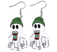 WJnflQN Orecchini fantasma - gioielli in legno a goccia pendenti, orecchini pendenti fantasma di Halloween per donne, per feste, matrimoni, balli e feste in spiaggia quotidiana, Se référer au