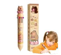 WJnflQN Penna retrattile a colori multipli | Punta fine colorata 12 in 1 Capybara Cartoon Ink - Penne per scrittura fluida Multi Pen 0,7 mm per bambini, ragazzi, donne, uomini, materiale scolastico