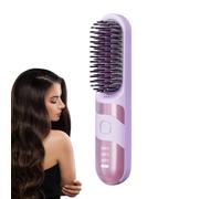 WJnflQN Piastra per capelli ricaricabili, piastra per capelli cordless, Pennello per bombole per uso domestico, Rivegno a crema a cordone ionico a cordone 2 in 1 antiscalda per tutti i tipi di capelli