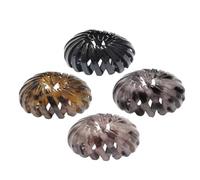 WJnflQN Porta, forcina per d',4 fasce per capelli con pettine a d'- Macchina per panini retrattile, eleganti supporti per coda di cavallo antiscivolo per donne e ragazze
