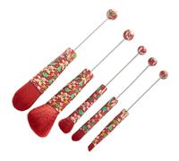 WJnflQN Set di Pennelli per Trucco - Pennelli per Corrector e Sopracciglia in Metallo Decorabile per Natale,Set Per Il Trucco Del Viso | Per Viaggio Correttore Ombretto Sopracciglia Bellezza Femminile