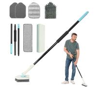 WJnflQN Spazzola per pavimenti con maniglia, spazzola per la pulizia multifunzionale | Spazzola per la pulizia antiscivolo multifunzione - Spazzola per la casa facile da usare, spazzola per piastrelle