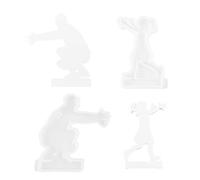 WJnflQN Stampo in silicone per papà a forma di candela, 2 pezzi per candelabri in gesso per papà silhouette corpo scultura per scrivania torta topper