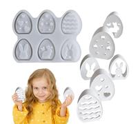 WJnflQN Stampo per, in silicone, 6 cavità per uova di Pasqua, stampo per dolci e muffin