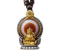 WJnflQN Tibetan per tallone ciondolo, ciondolo totem buddista - Ciondolo cinese femminile - Trasferisci le perle della collana manjusri buona, spirituale per adulti per bambini uso quotidiano