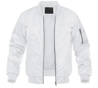 Wjnvfioo Primavera Baseballl Giacche Uomo Militare Giacca A Vento Escursionismo Trekking Pesca Giacche Full Zip Cappotti Casual, bianco, M