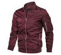 Wjnvfioo Uomini Autunno Casual Baseball Giacca Cappotti Pilota Giacche Outwear Moda Slim Fit Cappotti, bianco, S