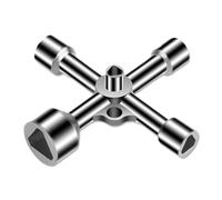 WJRQD Chiave triangolare con 4 vie e 5 dimensioni - 7, 10, 12, 13 e 18 mm - per cassetta elettrica, gas, acqua, contatore elettrico, armadietto. Realizzata in argento.