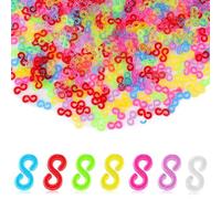 WJRQD Set 500 pezzi accessori loom bands in plastica S-clip per creare braccialetti e gioielli. Chiusure elastiche colorate per uncinetto incluse. Strumento di chiusura per facilitare il lavoro.